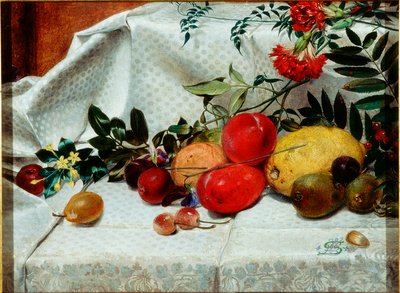 Estudio de flores y frutas, 1860 de William Bell Scott